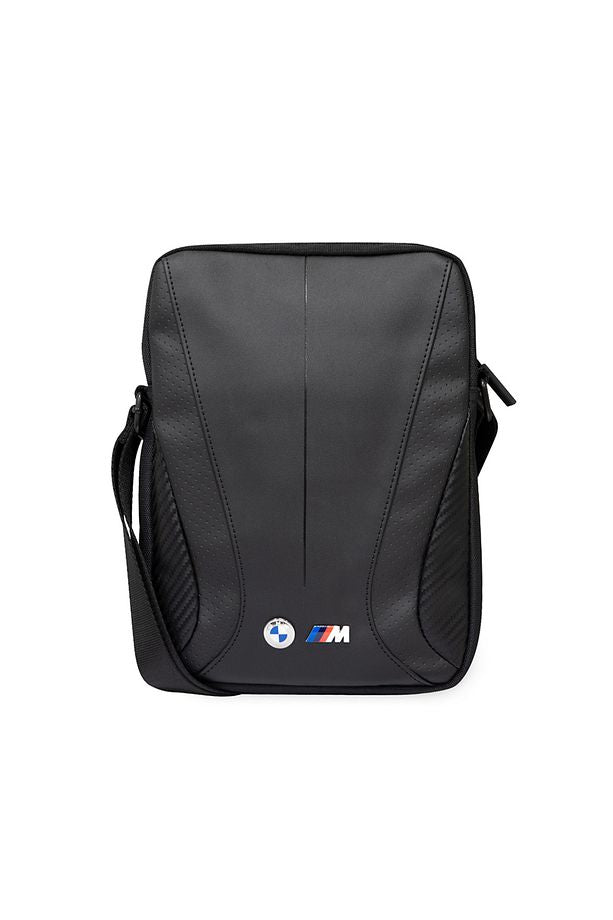BMW Orjinal Lisanslı Metal Logolu Fermuarlı Çapraz Askılı Tablet Çantası Siyah