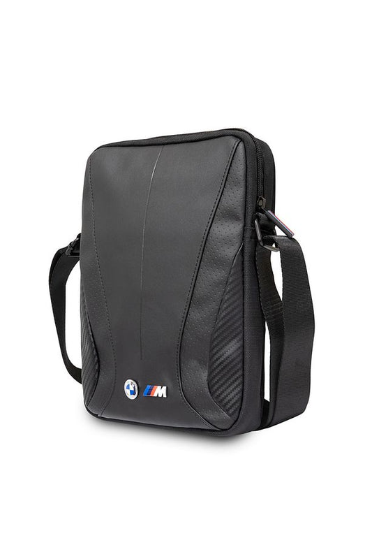 BMW Orjinal Lisanslı Metal Logolu Fermuarlı Çapraz Askılı Tablet Çantası Siyah