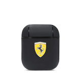 Airpods (1/2) Kılıf Ferrari Lisanslı PU Deri Metal Logolu SF Arka Yüzey Yazılı