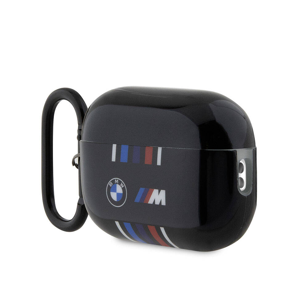 BMW AirPods Pro 2 Kılıfı - Siyah TPU, Çok Renkli Çizgili, Orijinal Lisanslı