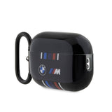 BMW AirPods Pro 2 Kılıfı - Siyah TPU, Çok Renkli Çizgili, Orijinal Lisanslı