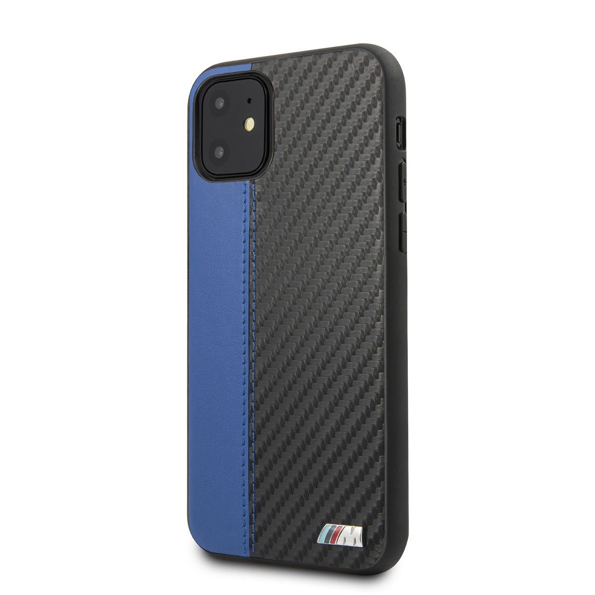 iPhone 11 Uyumlu Kılıf Bmw Lisanslı Pu Deri Karbon Çizgili Tasarım