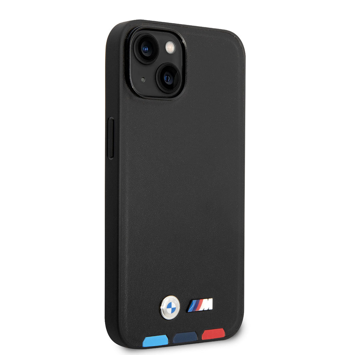 iPhone 14 Kılıf BMW M-safe Şarj Özellikli PU Deri 3 Renkli Logolu Dizayn