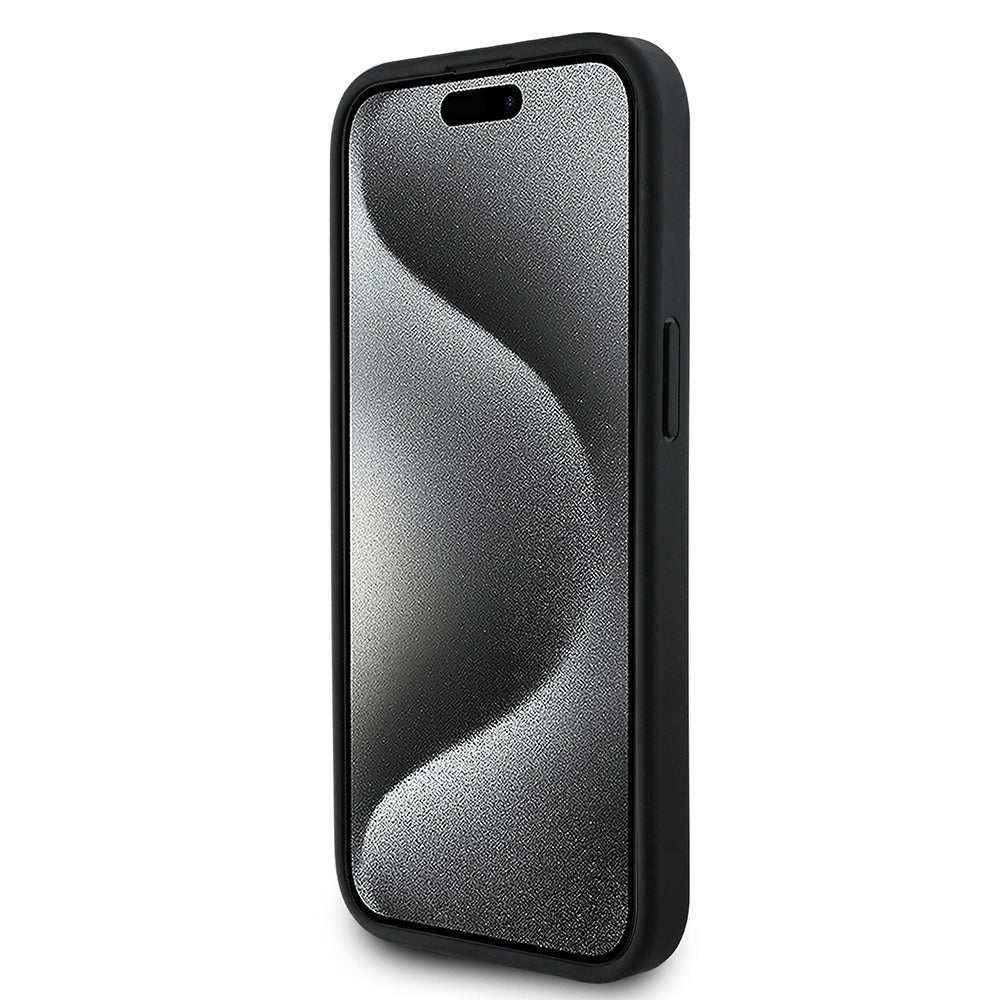 Apple iPhone 14 Kılıf BMW Orjinal Lisanslı Karbon Fiber Tasarımlı ve Metal Logolu PU Deri Kapak