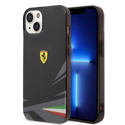 iPhone 14 Kılıf Ferrari Lisanslı Baskı Logolu İtalyan Bayrak Baskılı Dizayn
