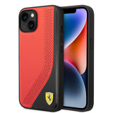 Ferrari iPhone 14 Kılıfı - Kırmızı Siyah Spor Tasarım