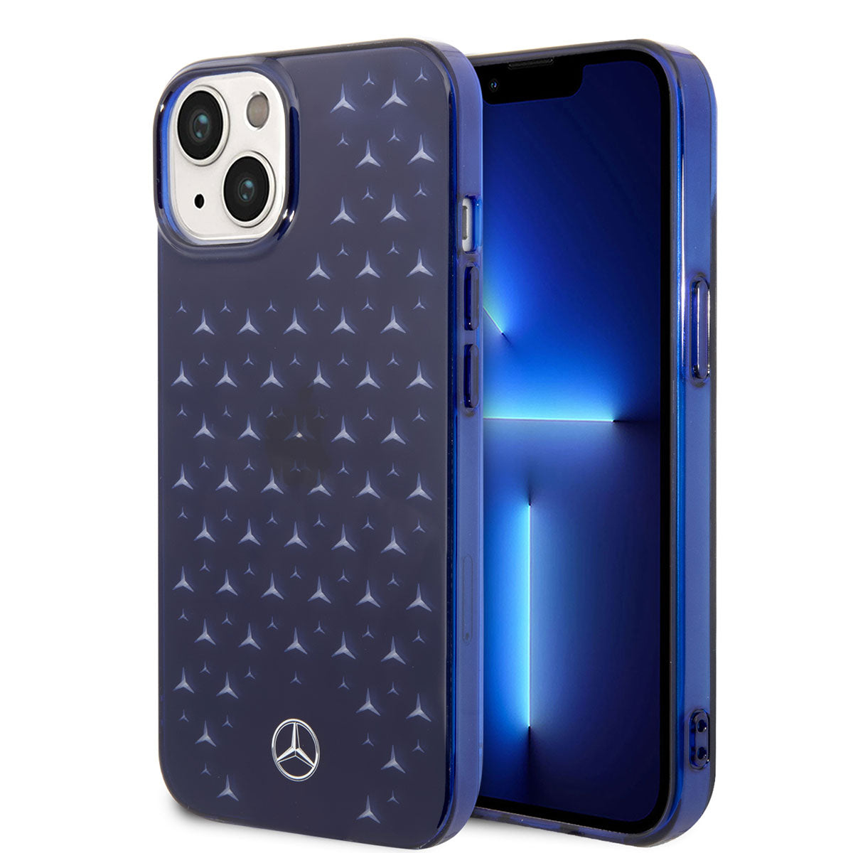 iPhone 14 Plus Uyumlu Kılıf Mercedes Benz Lisanslı Transparan Yıldızlı Tasarım