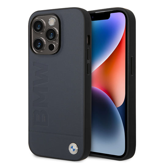 iPhone 14 Pro Uyumlu Kılıf Bmw Lisanslı Magsafe Kablosuz Şarj Özellikli Deri Sıcak Mühür Baskılı Logo Tasarım