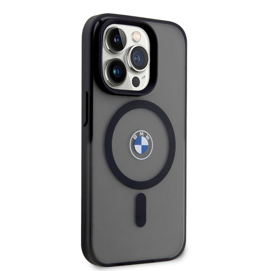 iPhone 14 Pro Max Kılıf BMW M-safe Şarj Özellikli Transparan Logolu İmza Dizayn