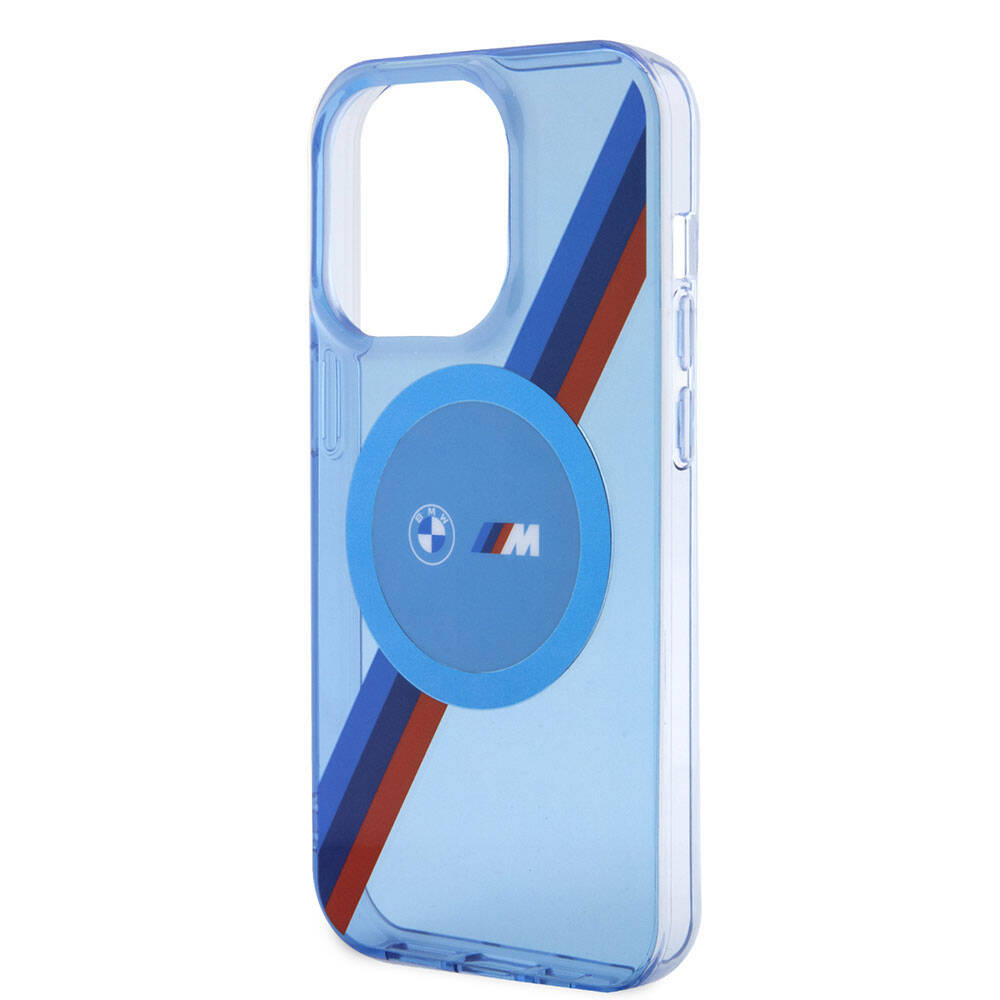 iPhone 14 Pro Max Uyumlu Kılıf Bmw Lisanslı Magsafe Kablosuz Şarj Özellikli Transparan Tricolor Stripes