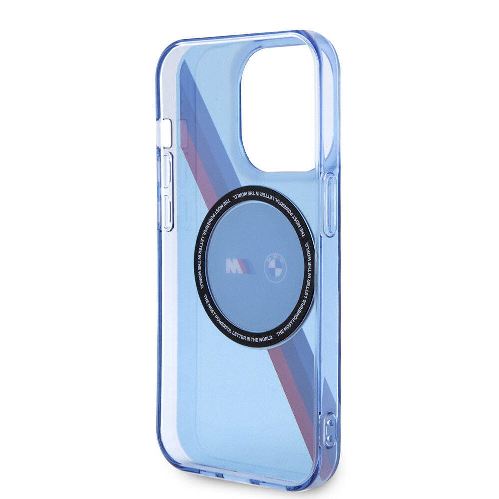 iPhone 14 Pro Max Uyumlu Kılıf Bmw Lisanslı Magsafe Kablosuz Şarj Özellikli Transparan Tricolor Stripes