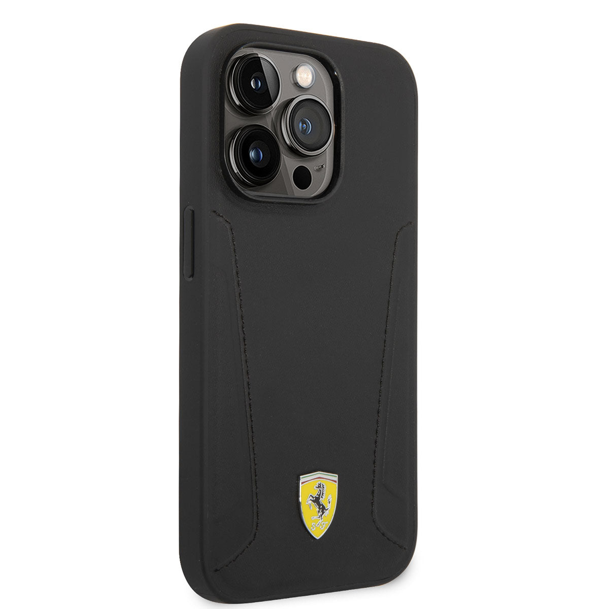 iPhone 14 Pro Max Kılıf Ferrari Magsafe Şarj Özellikli Deri Kenarları Damgalı Tasarım