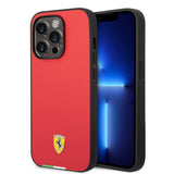 iPhone 14 Pro Max Kılıf Ferrari Lisanslı PU Deri İtalyan Bayrak Dizayn