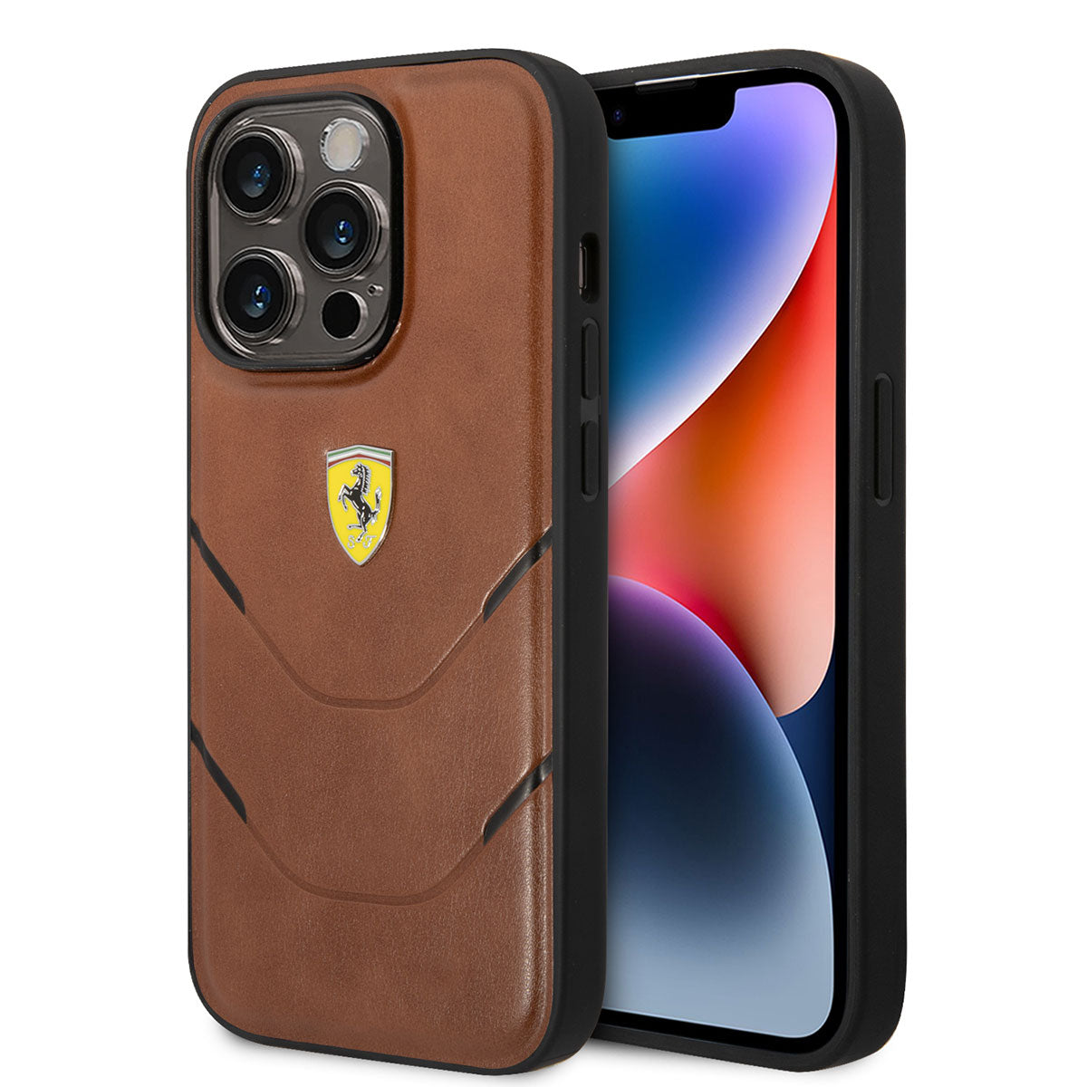 iPhone 14 Pro Max Uyumlu Kılıf Resmi Lisanslı Pu Deri Sıcak Baskı Çizgili Tasarım