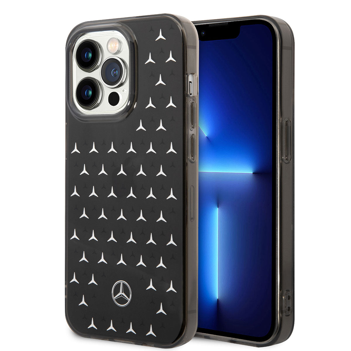 iPhone 14 Pro Max Uyumlu Kılıf Mercedes Benz Lisanslı Çift Katmanlı Yıldız Desenli Tasarım