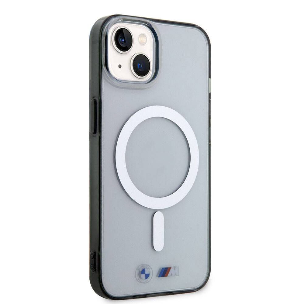iPhone 15 Uyumlu Kılıf Bmw Lisanslı Magsafe Kablosuz Şarj Özellikli Transparan Silver Ring