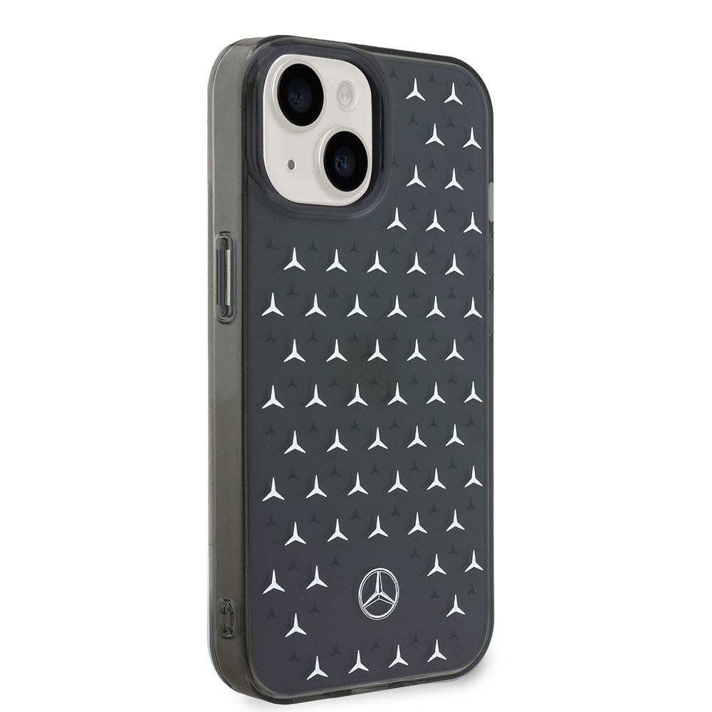 Apple iPhone 15 Kılıf Mercedes Benz Çift Katmanlı Yıldız Desenli Dizayn Kapak