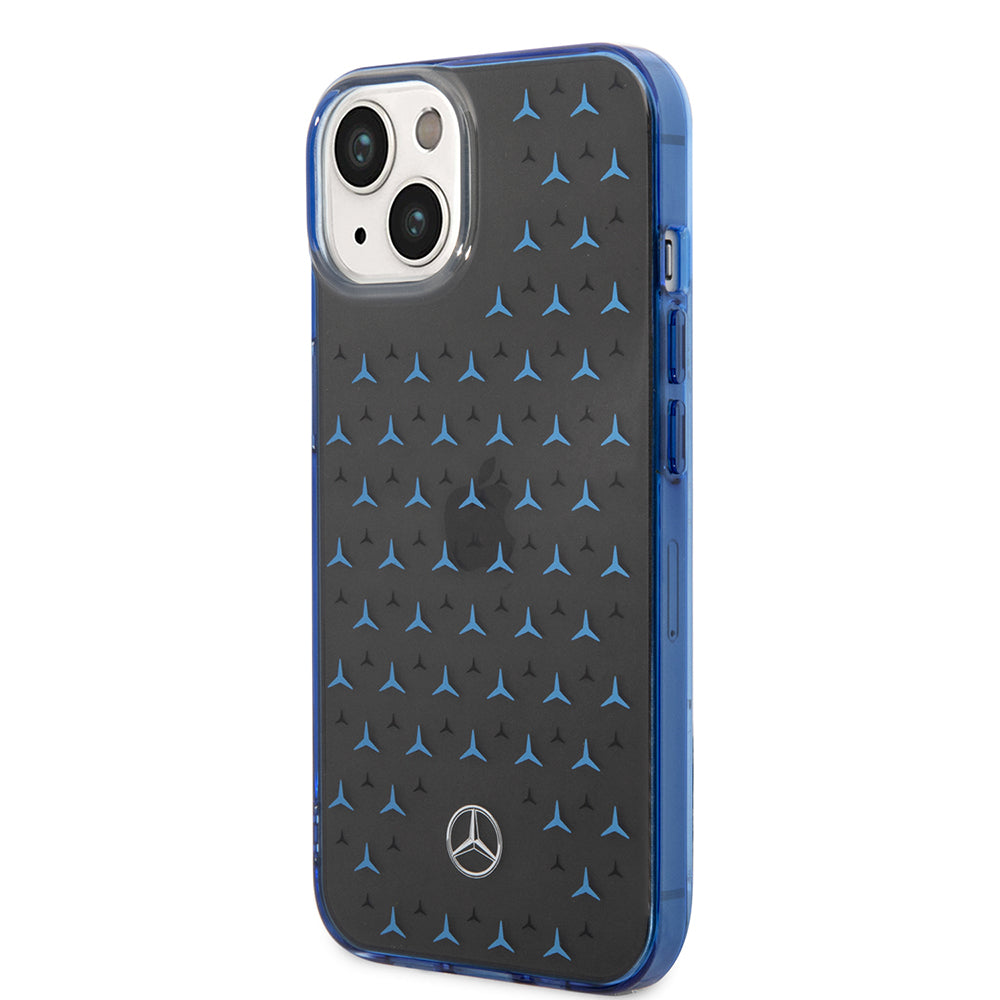 Apple iPhone 15 Kılıf Mercedes Benz Çift Katmanlı Yıldız Desenli Dizayn Kapak