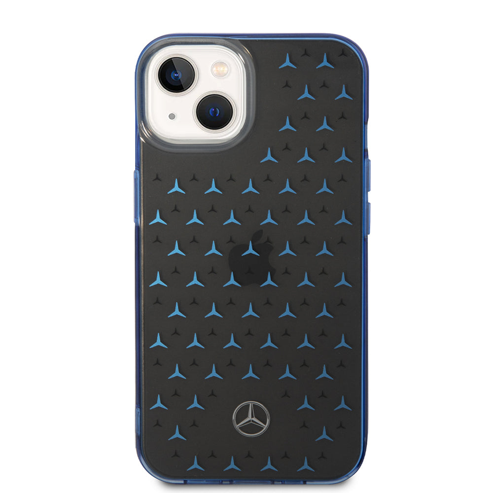 Apple iPhone 15 Kılıf Mercedes Benz Çift Katmanlı Yıldız Desenli Dizayn Kapak
