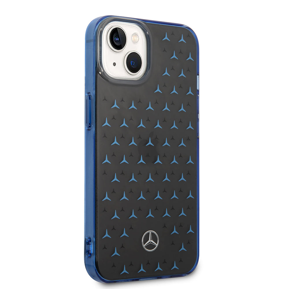 Apple iPhone 15 Kılıf Mercedes Benz Çift Katmanlı Yıldız Desenli Dizayn Kapak