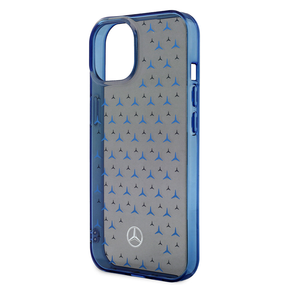 Apple iPhone 15 Kılıf Mercedes Benz Çift Katmanlı Yıldız Desenli Dizayn Kapak