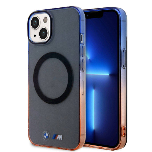 iPhone 15 Plus Uyumlu Kılıf Bmw Lisanslı Magsafe Kablosuz Şarj Özellikli Transparan Renkli Çerçeve