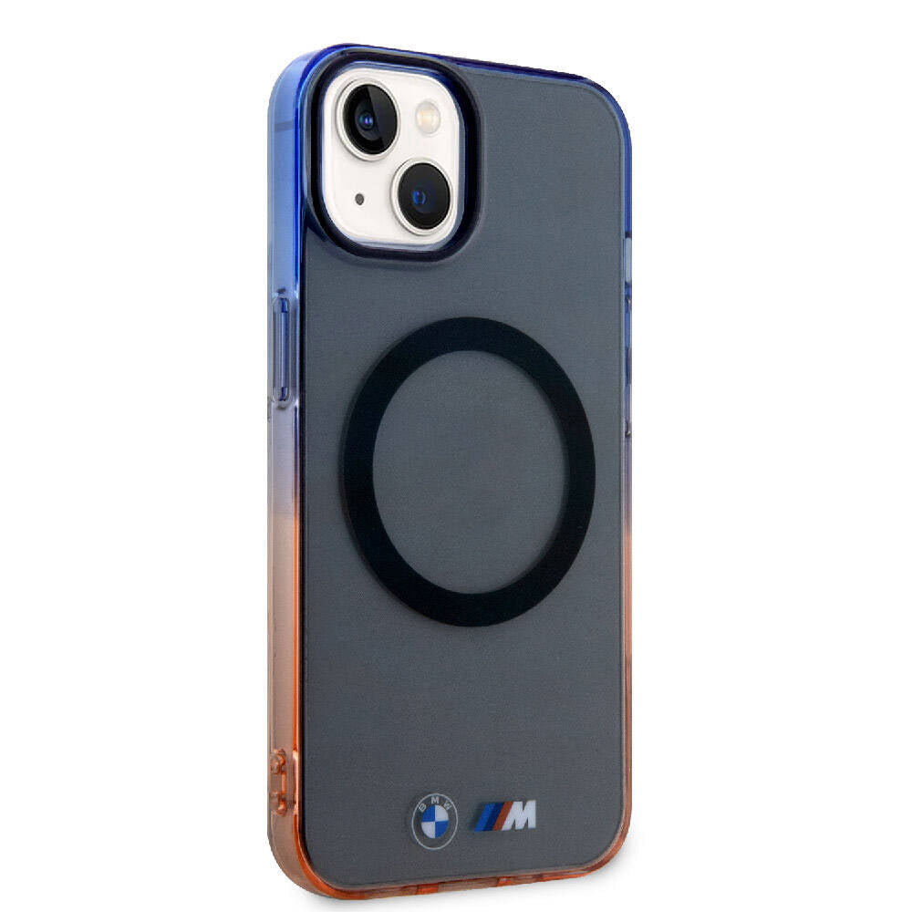 iPhone 15 Plus Uyumlu Kılıf Bmw Lisanslı Magsafe Kablosuz Şarj Özellikli Transparan Renkli Çerçeve