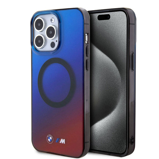 iPhone 15 Pro Uyumlu Kılıf Bmw Lisanslı Magsafe Kablosuz Şarj Özellikli Transparan Renk Geçişli