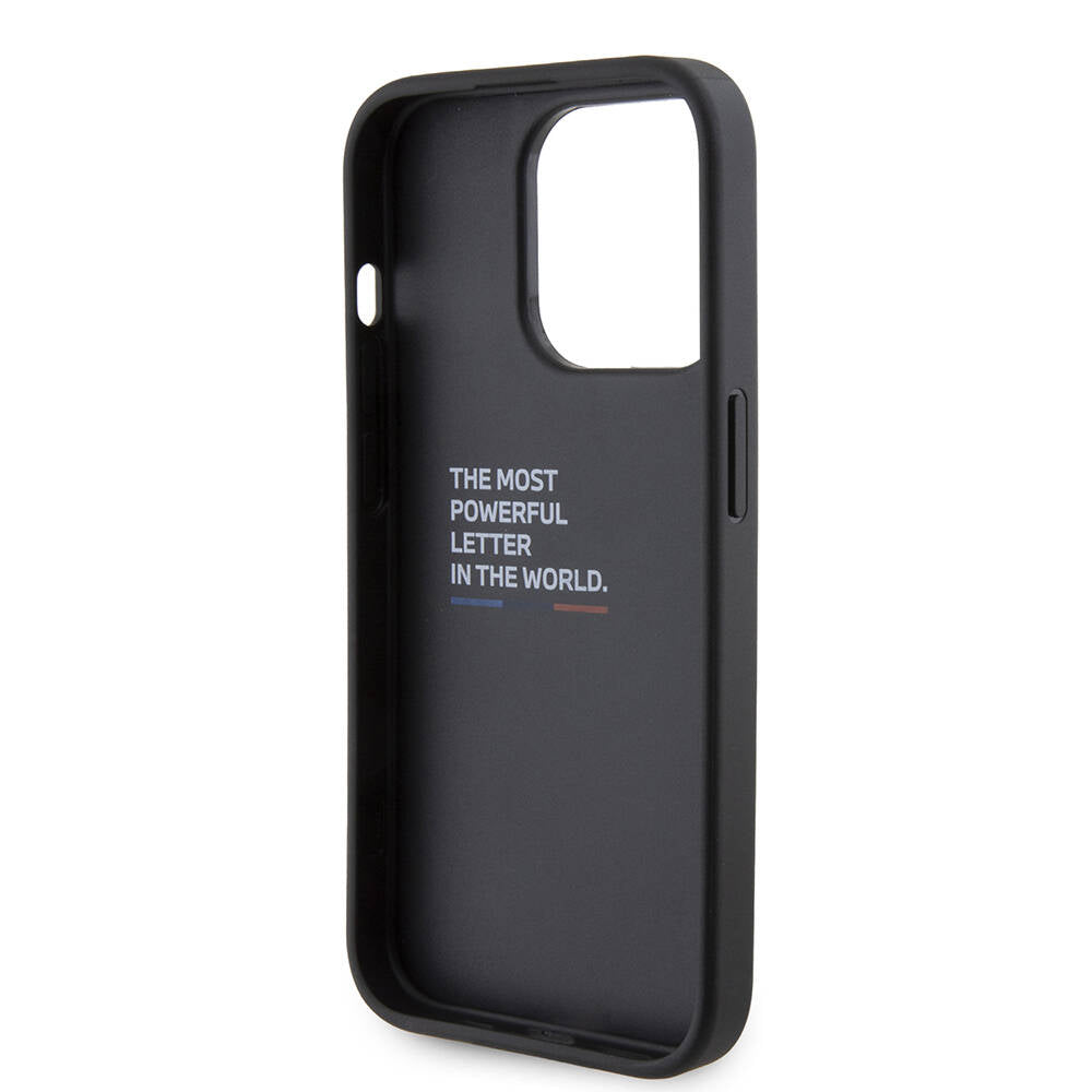 iPhone 15 Pro Uyumlu Kılıf Bmw Lisanslı M Şerit ve Logolu Standlı