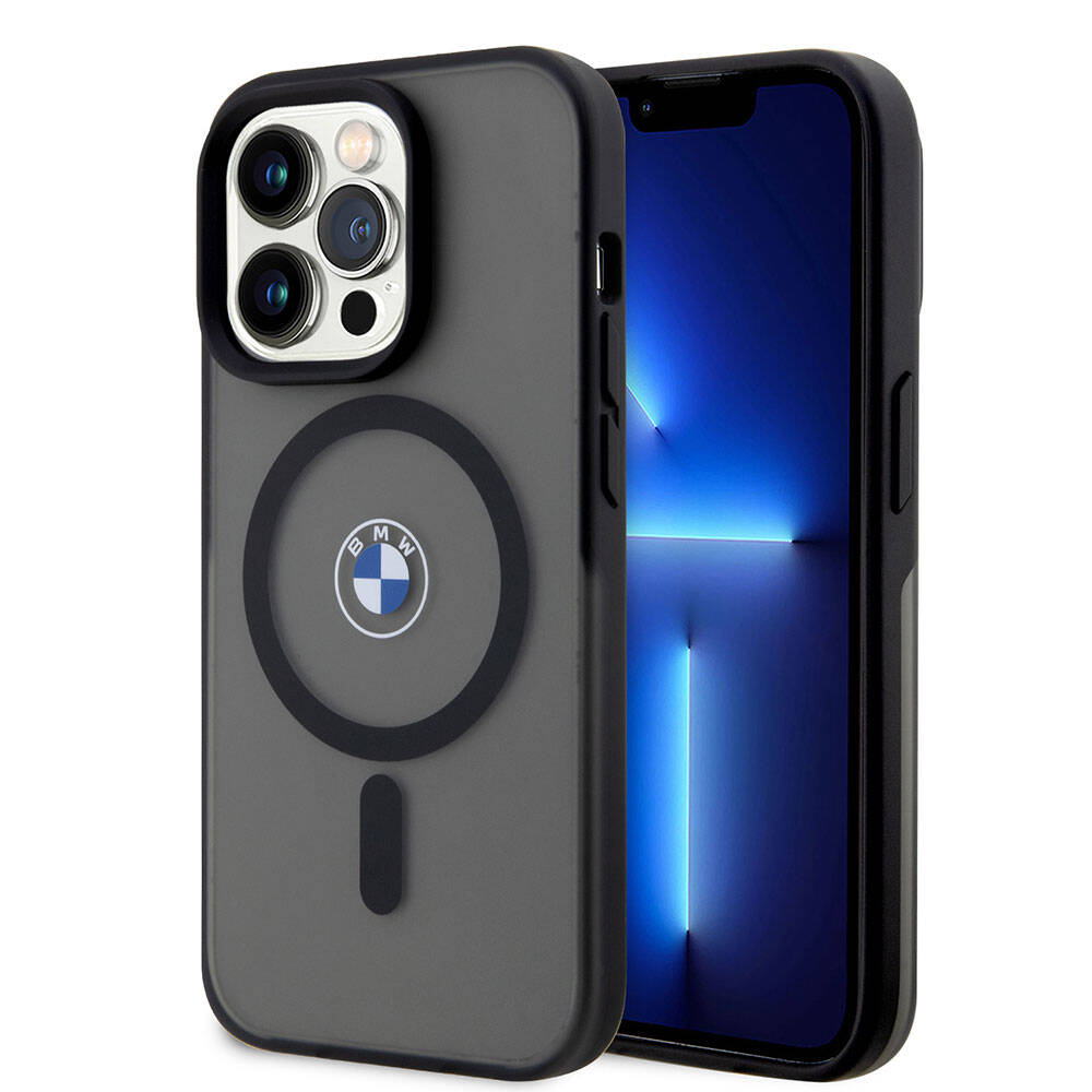 iPhone 15 Pro Kılıf BMW Lisanslı M-safe Şarj Özellikli IML Baskı Logolu Buzlu Mat