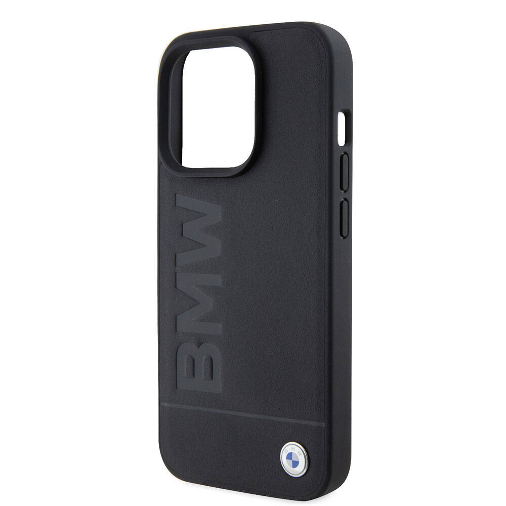 iPhone 15 Pro Uyumlu Kılıf Bmw Lisanslı Original Licensed Magsafe Kablosuz Şarj Özellikli Sıcak Damga Logolu Deri