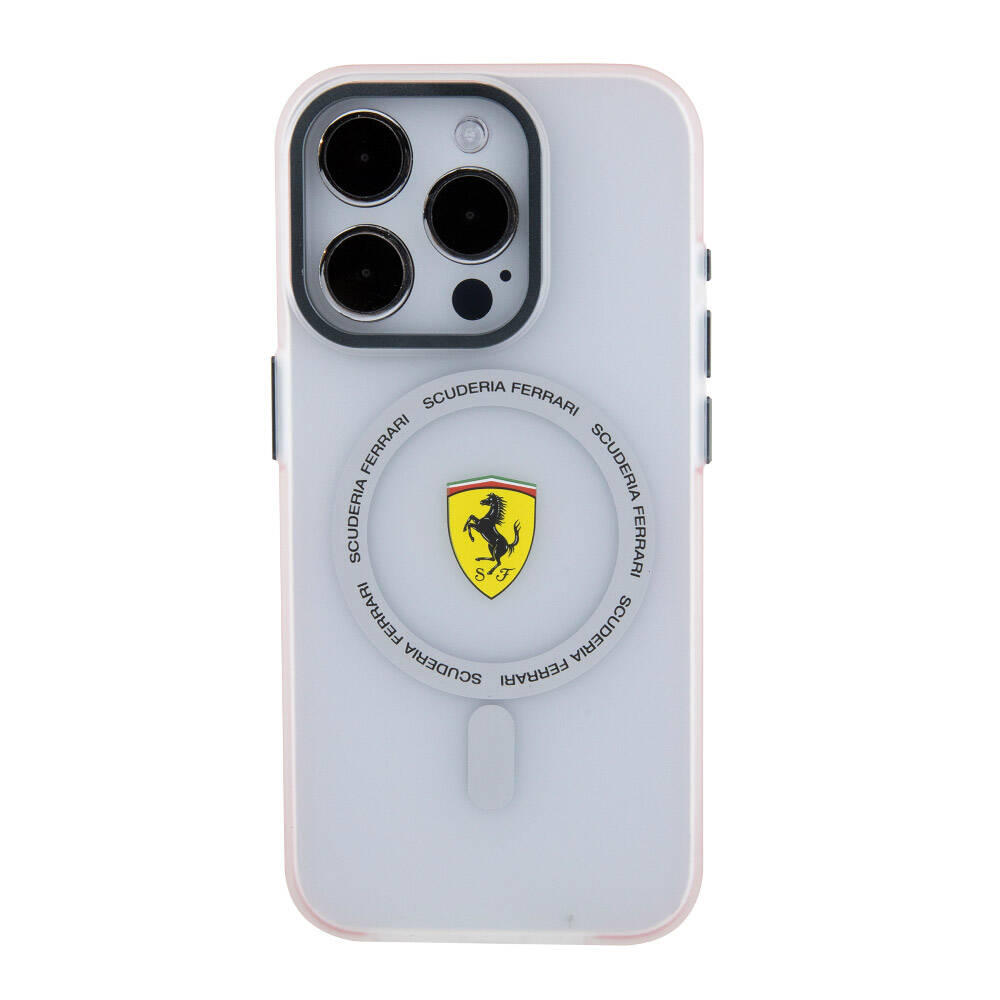 iPhone 15 Pro Uyumlu Kılıf Lisanslı Magsafe Kablosuz Şarj Özellikli Kontrast Bumper SF Ring