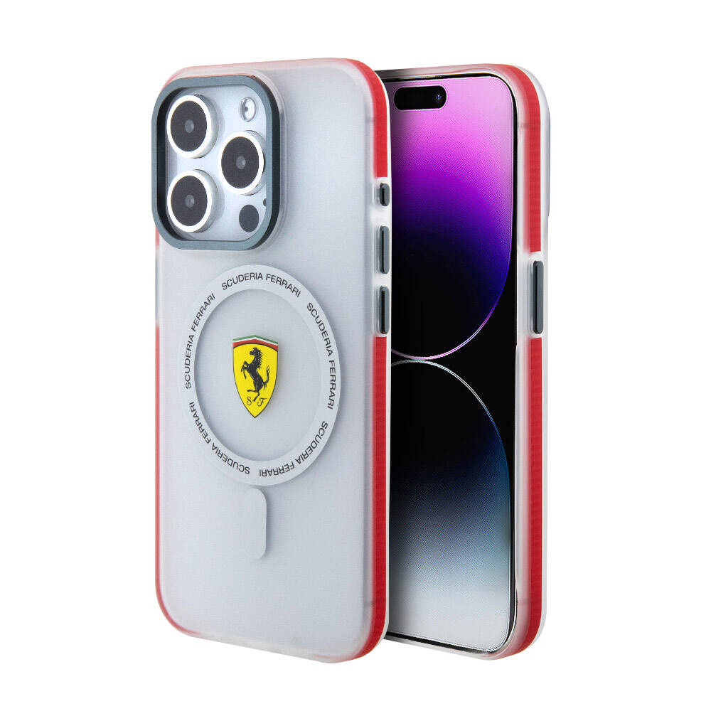 iPhone 15 Pro Uyumlu Kılıf Lisanslı Magsafe Kablosuz Şarj Özellikli Kontrast Bumper SF Ring