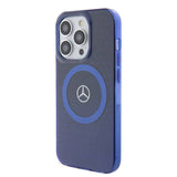 iPhone 15 Pro Uyumlu Kılıf Mercedes Benz Lisanslı Magsafe Kablosuz Şarj Özellikli Mavi Yıldız Desenli