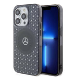 iPhone 15 Pro Uyumlu Kılıf Mercedes Benz Lisanslı Magsafe Kablosuz Şarj Özellikli Mini Yıldız Desenli