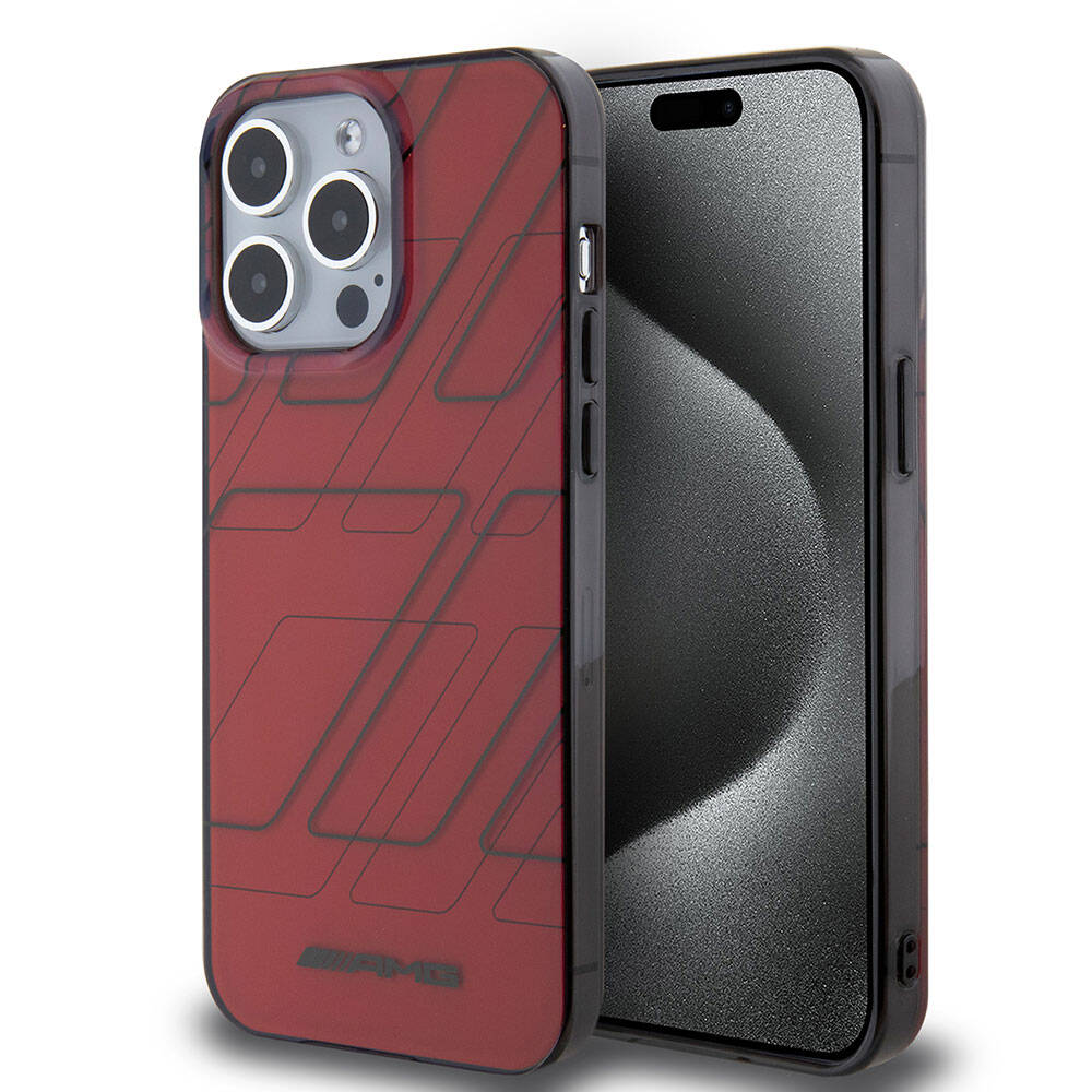 iPhone 15 Pro Max Uyumlu Kılıf AMG Lisanslı Çift Katmanlı Dörtgen Desenli