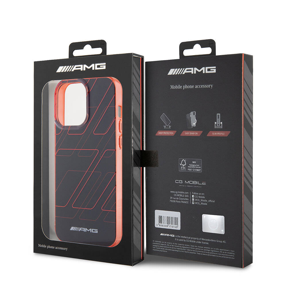 iPhone 15 Pro Max Uyumlu Kılıf AMG Lisanslı Çift Katmanlı Dörtgen Desenli