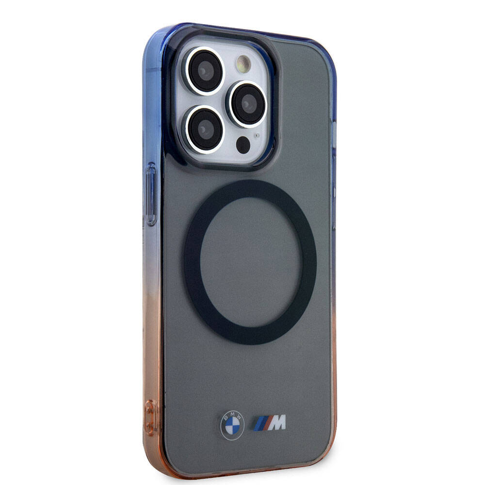 iPhone 15 Pro Max Uyumlu Kılıf Bmw Lisanslı Magsafe Kablosuz Şarj Özellikli Transparan Renkli Çerçeveli