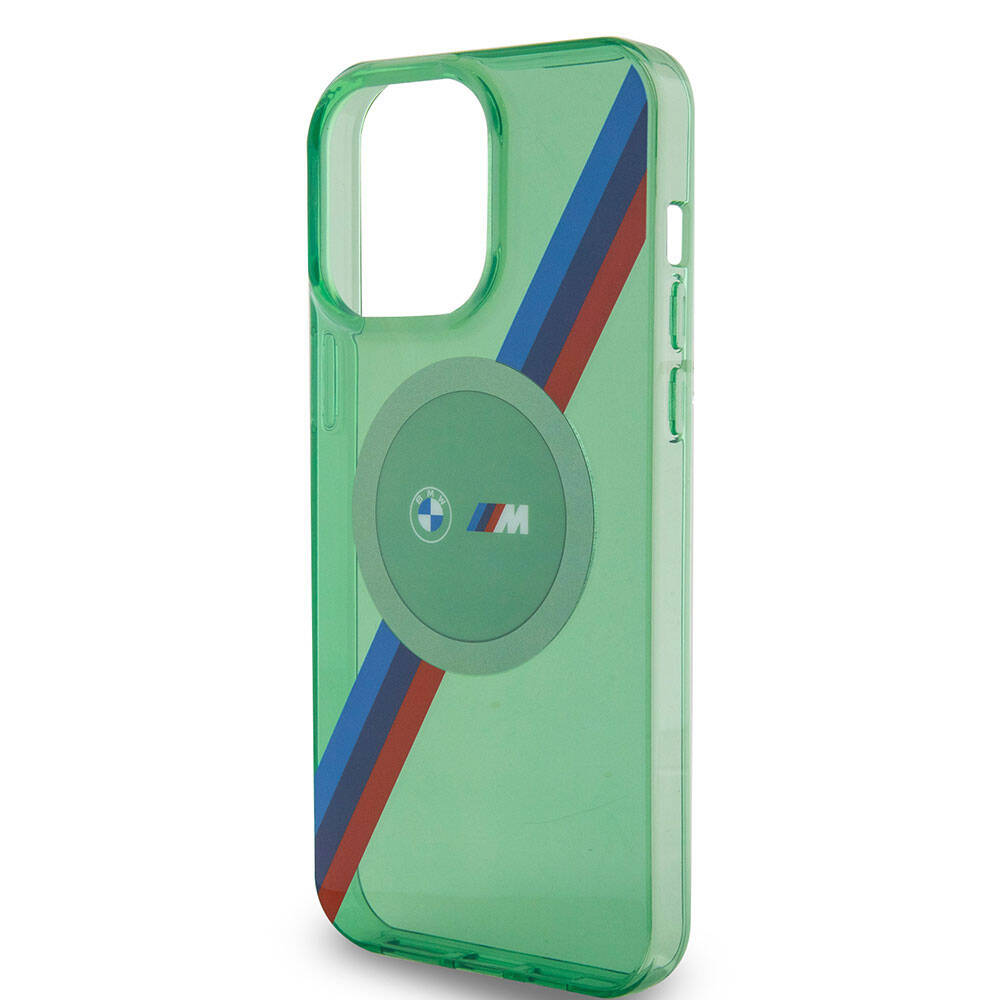 iPhone 15 Pro Max Uyumlu Kılıf Bmw Lisanslı Magsafe Kablosuz Şarj Özellikli Transparan Tricolor Stripes