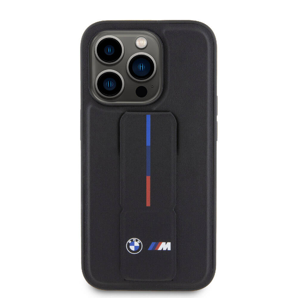 iPhone 15 Pro Max Uyumlu Kılıf Bmw Lisanslı M Şerit ve Logolu Standlı