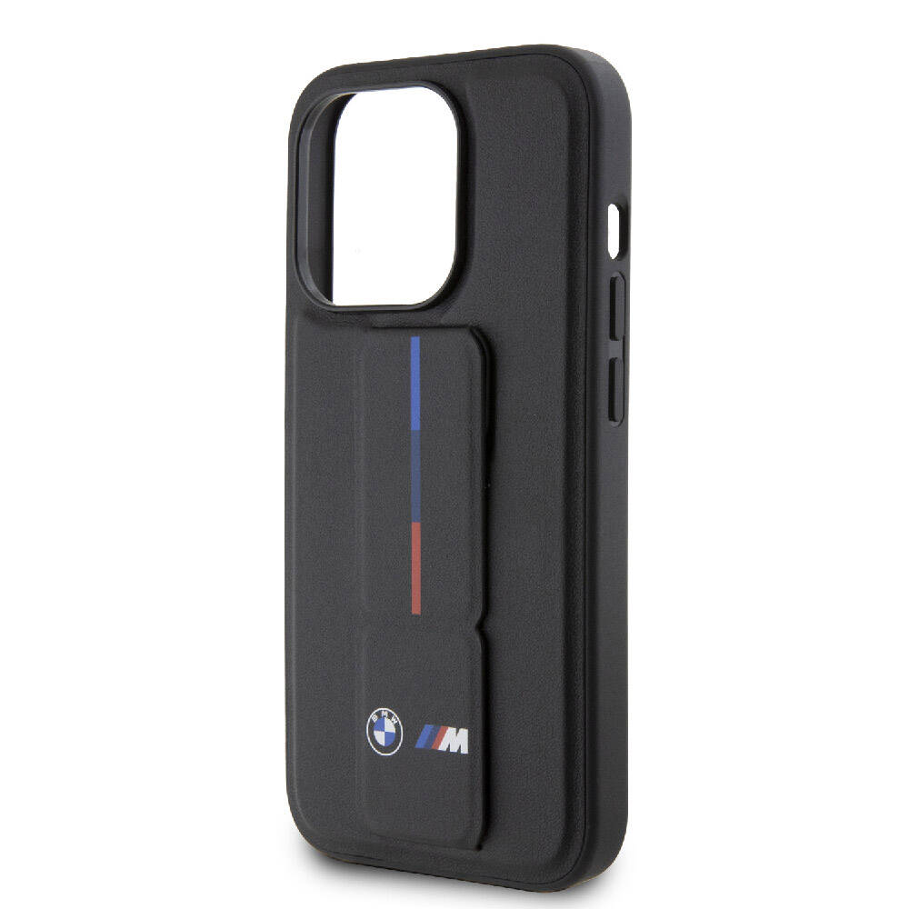 iPhone 15 Pro Max Uyumlu Kılıf Bmw Lisanslı M Şerit ve Logolu Standlı
