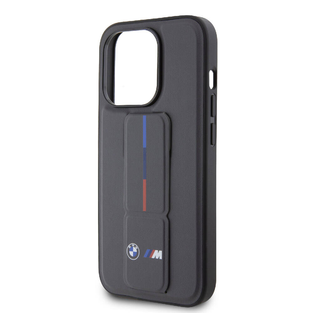 iPhone 15 Pro Max Uyumlu Kılıf Bmw Lisanslı M Şerit ve Logolu Standlı