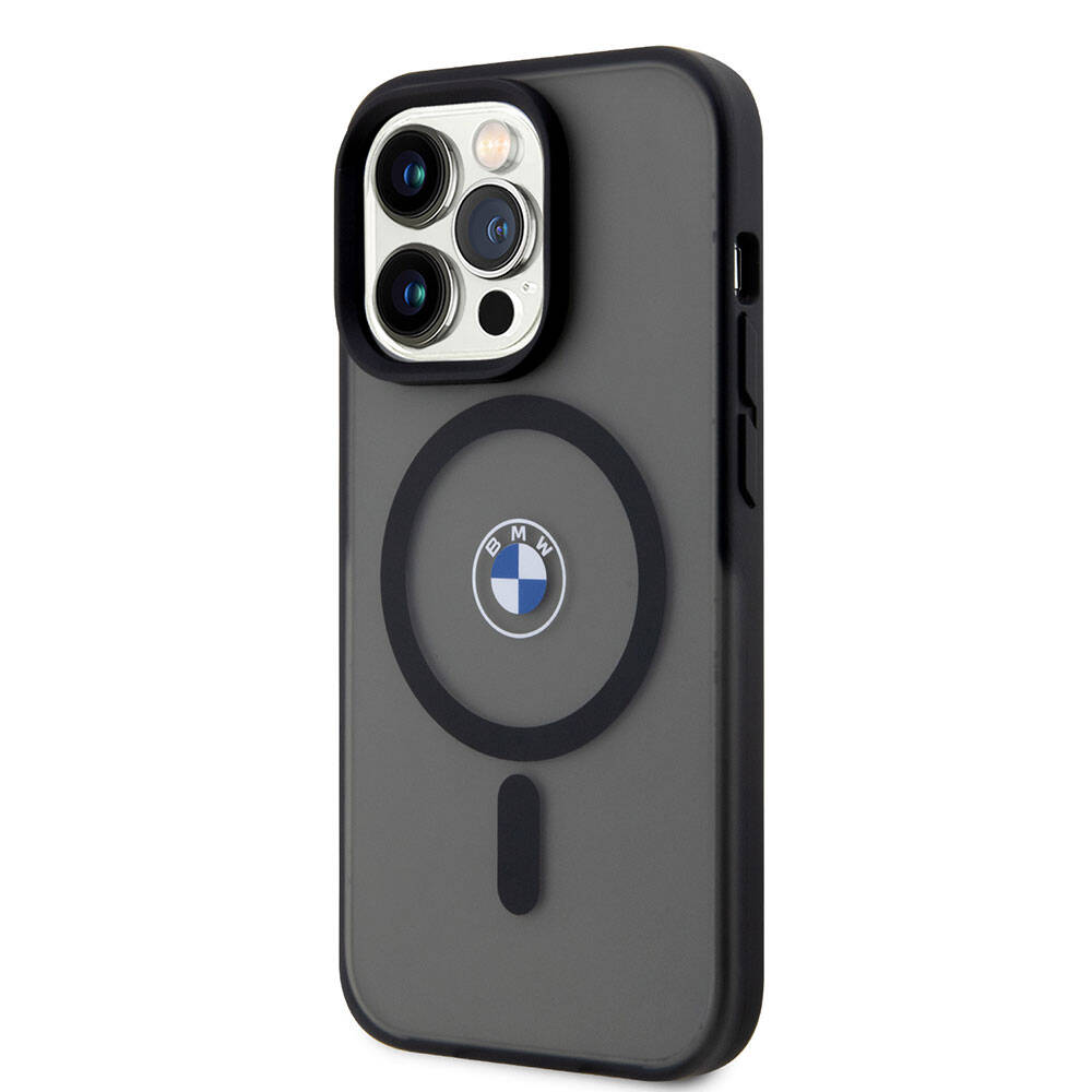 iPhone 15 Pro Max Uyumlu Kılıf Bmw Lisanslı Magsafe Kablosuz Şarj Özellikli Iml Baskı Logolu Buzlu Mat