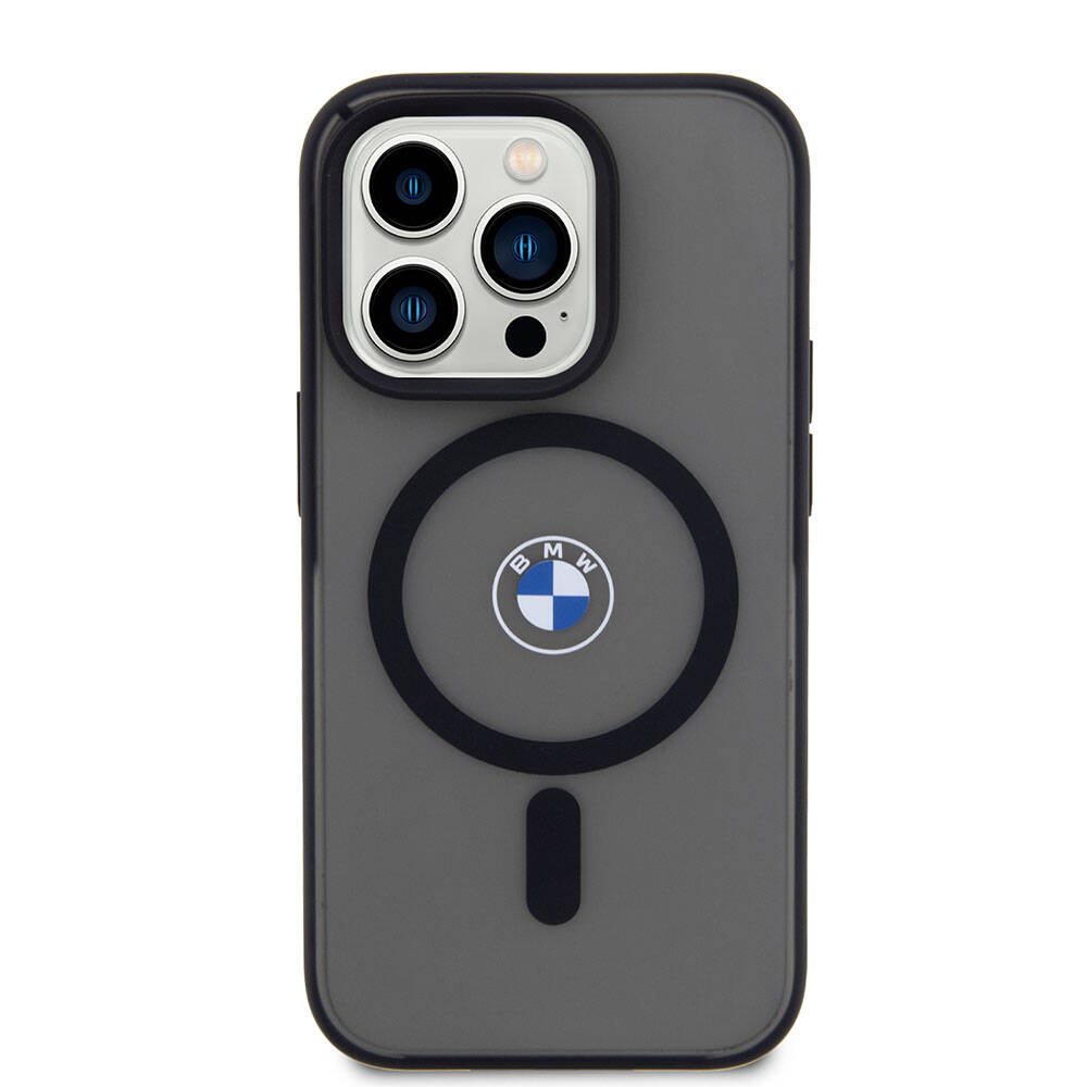 iPhone 15 Pro Max Uyumlu Kılıf Bmw Lisanslı Magsafe Kablosuz Şarj Özellikli Iml Baskı Logolu Buzlu Mat