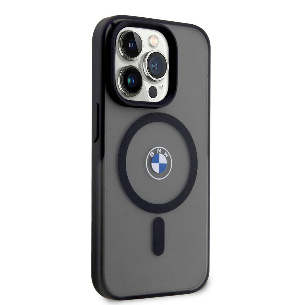 iPhone 15 Pro Max Uyumlu Kılıf Bmw Lisanslı Magsafe Kablosuz Şarj Özellikli Iml Baskı Logolu Buzlu Mat