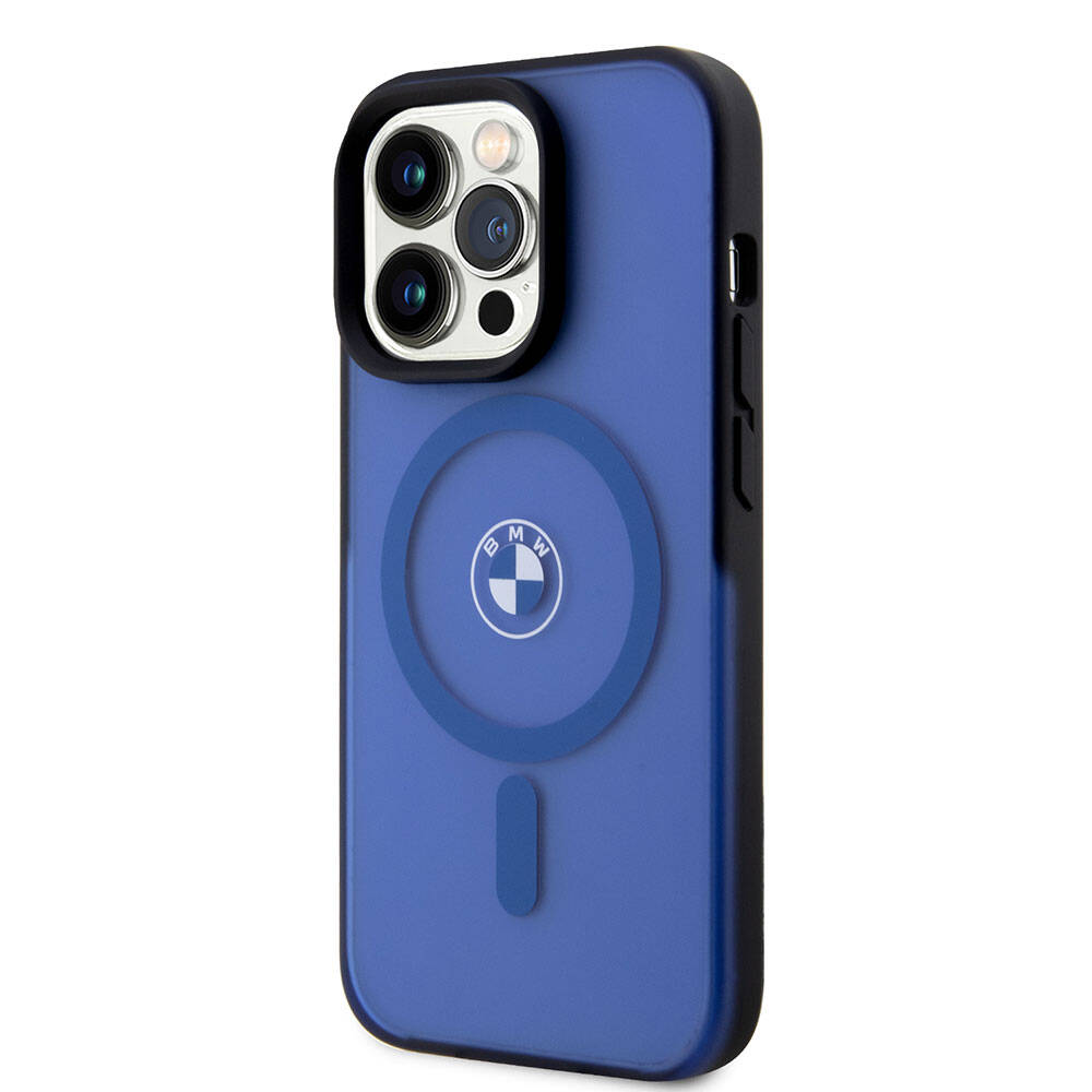 iPhone 15 Pro Max Uyumlu Kılıf Bmw Lisanslı Magsafe Kablosuz Şarj Özellikli Iml Baskı Logolu Buzlu Mat