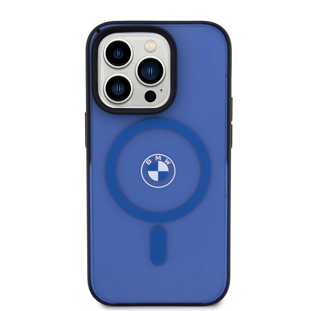 iPhone 15 Pro Max Uyumlu Kılıf Bmw Lisanslı Magsafe Kablosuz Şarj Özellikli Iml Baskı Logolu Buzlu Mat
