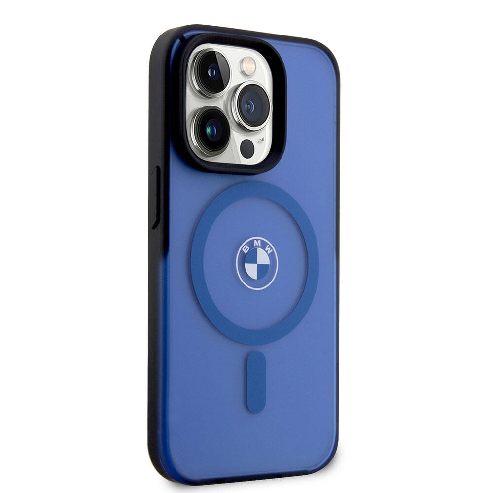 iPhone 15 Pro Max Uyumlu Kılıf Bmw Lisanslı Magsafe Kablosuz Şarj Özellikli Iml Baskı Logolu Buzlu Mat