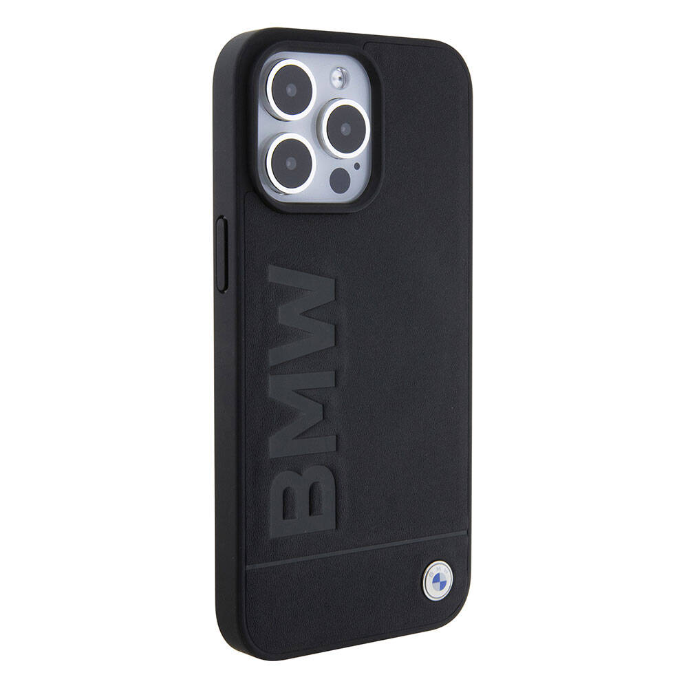iPhone 15 Pro Max Uyumlu Kılıf Bmw Lisanslı Original Licensed Magsafe Kablosuz Şarj Özellikli Sıcak Damga Logolu Deri