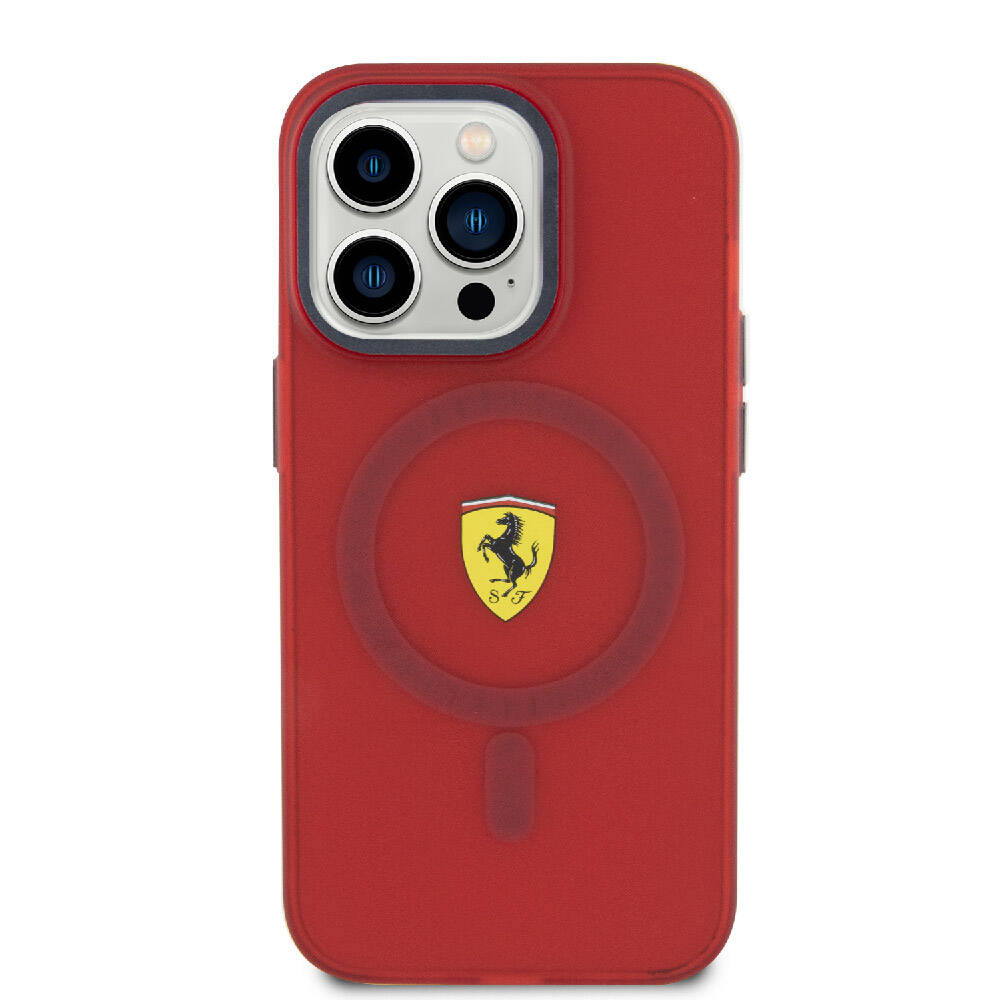 iPhone 15 Pro Max Kılıf Ferrari Lisanslı M-safe Şarj Özellikli Kontrast Bumper